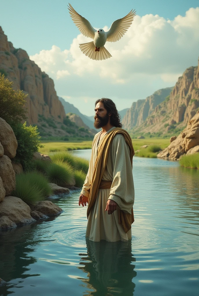 Pictures of Jesus in the Jordan River
