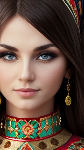 Russian woman focus on face