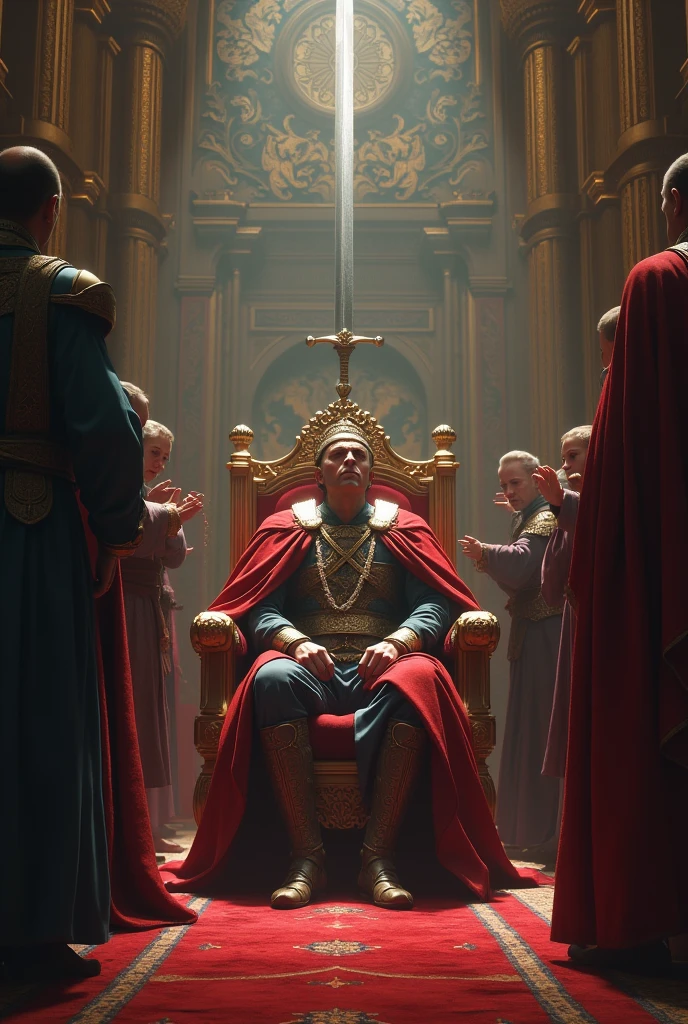 The king said more: Bring me a sword. And they brought a sword before the king.
And the king said: I divided the live into two parts; and give half to one, and half the other.