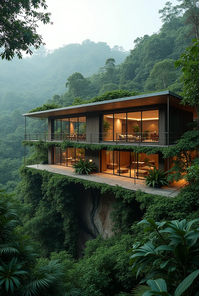 Large sustainable hotel with a natural ventilation design in the Amazon rainforest with elevation