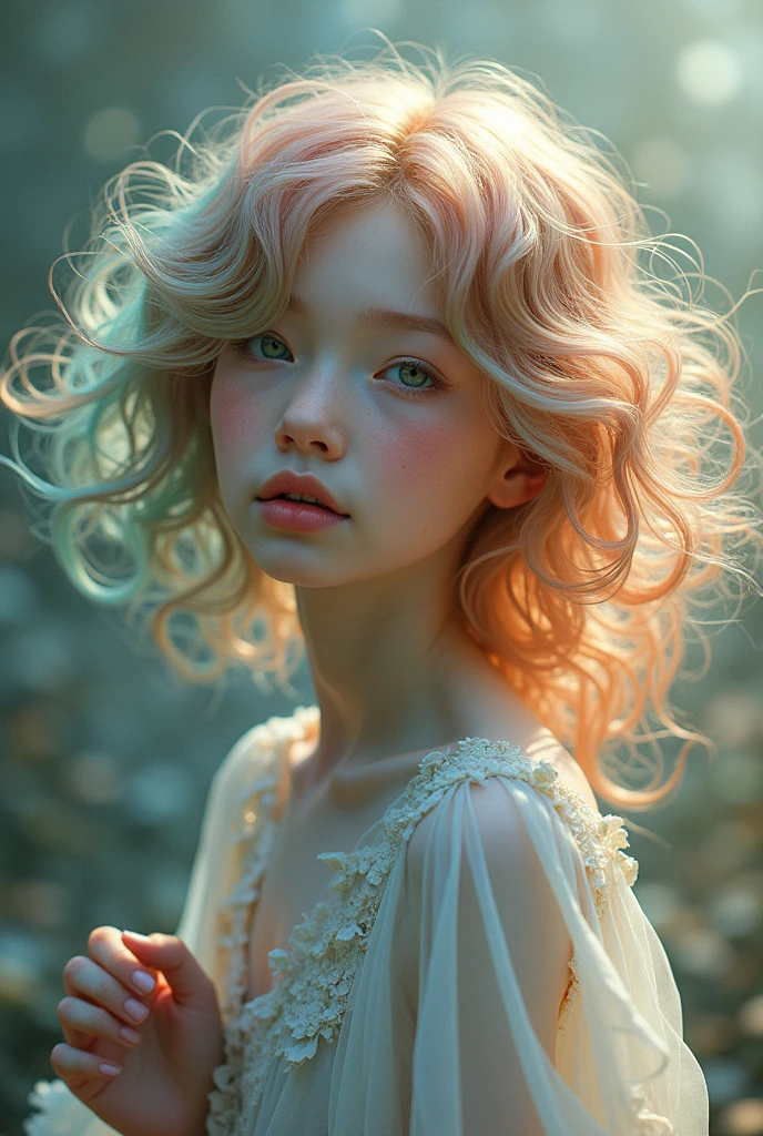 A girl with blank hair