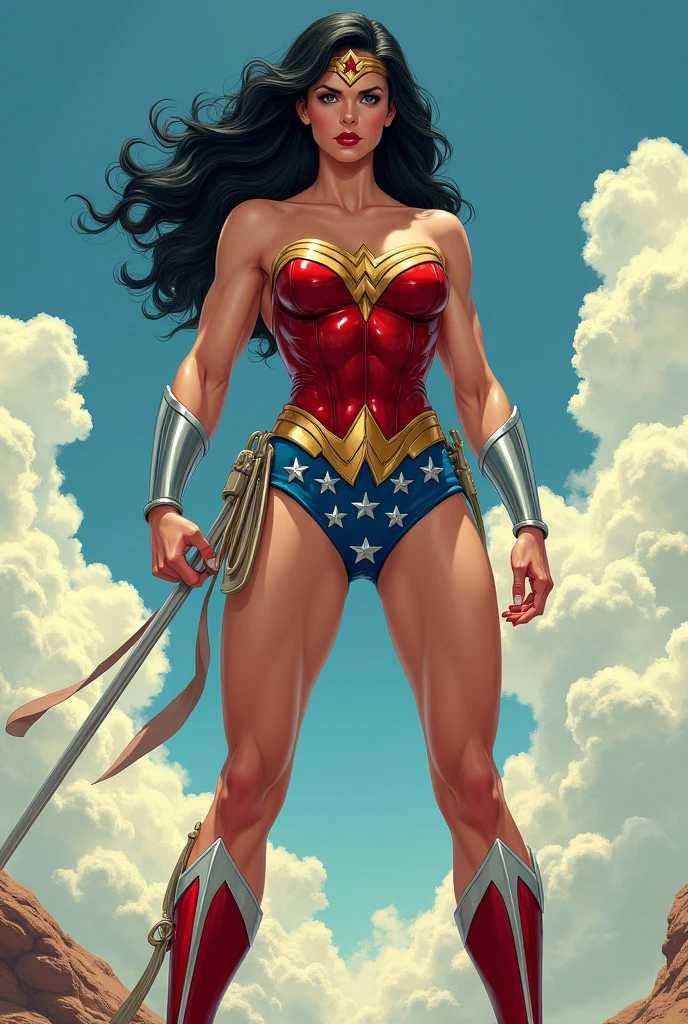 Wonder Woman, whole body, Muscular