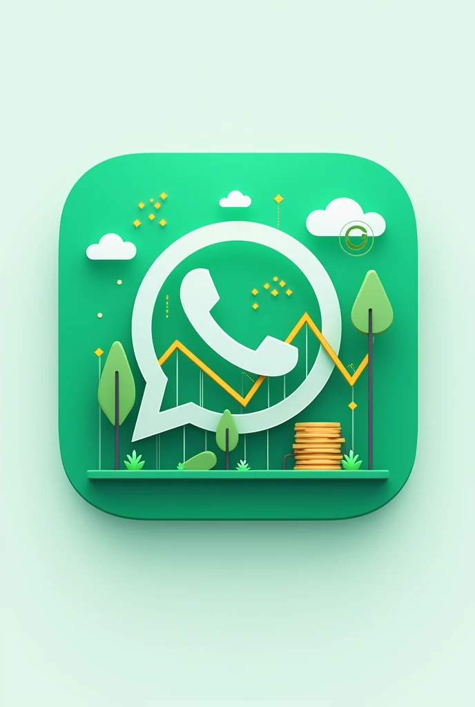 A whatsapp grupo icon with a investiment graphic 