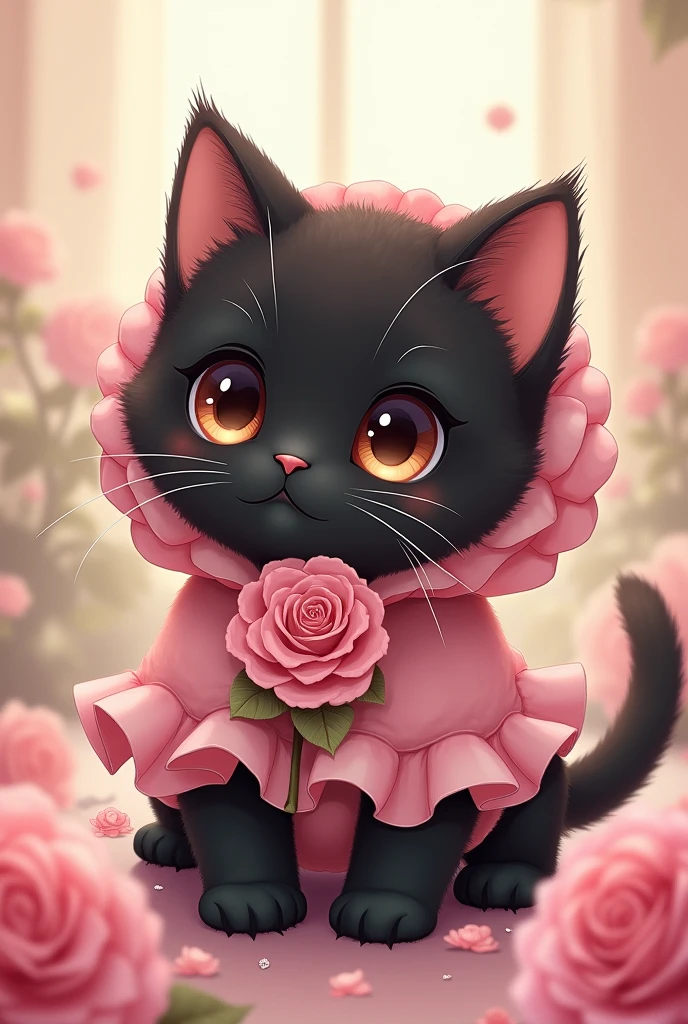 British Shorthair,Anime Touch,Baby Cat,Black cat,Rose Costume