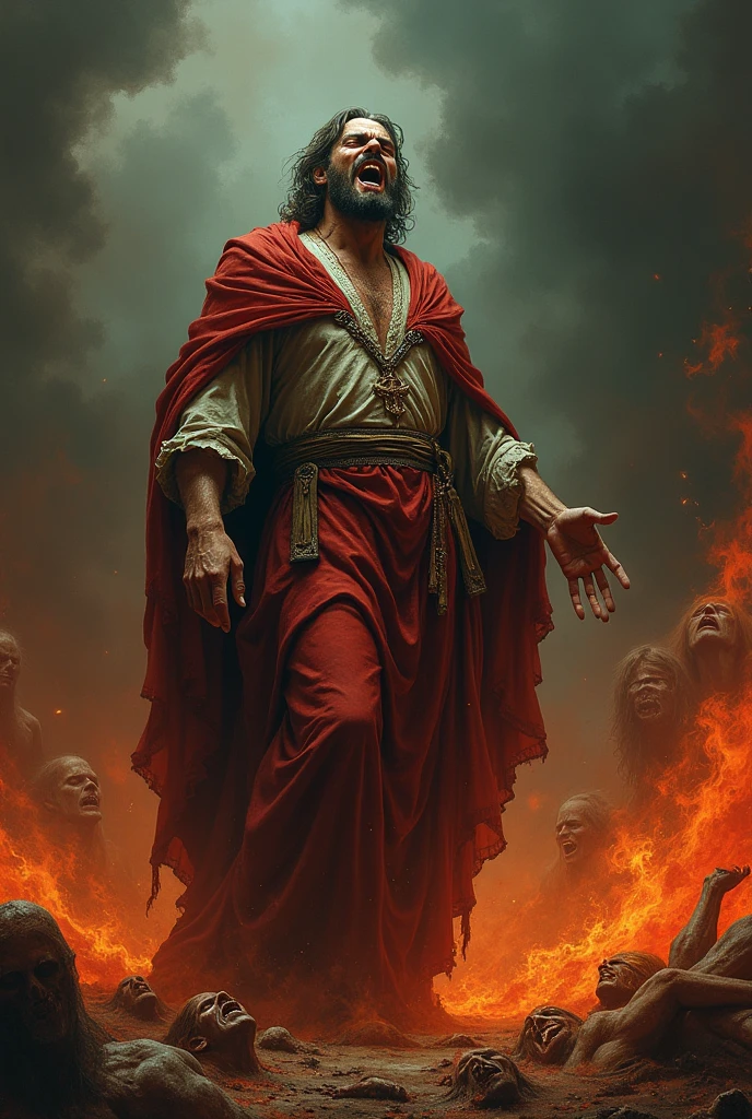 Pictures of the rich man from the Bible in hell