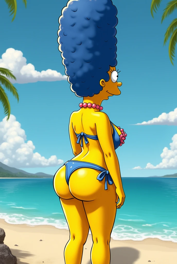 Make Marge Simpson with a very big ass and tits, a very small waist and in a bikini, without belly it must look very sexy and you must be showing your ass