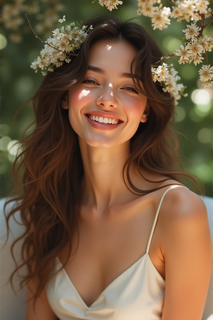Beautiful woman enjoying herself