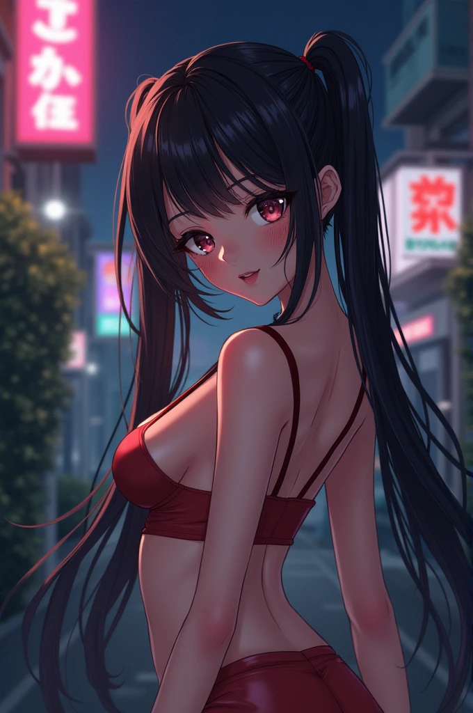 chef-d'œuvre, Meilleure qualité, HuTaoV4, 1fille, seulement, rougir, Twintails, cheveux longs, cheveux entre les yeux, (( vêtements string)), Ville, En plein air, nuit, Affiche de film, 8K extrêmement détaillé, lisse, haute résolution, ultra qualité, Éclairage cinématographique, occlusion ambiante, HD, 2k, 4k, 8k, 16k, anime extrêmement détaillé, Visages détaillés, composition parfaite, plan large, éclairage d'ambiance, très sexy, jupe relevable, angle bas du dossier aléatoire, Non censuré, NSFW, non censuré