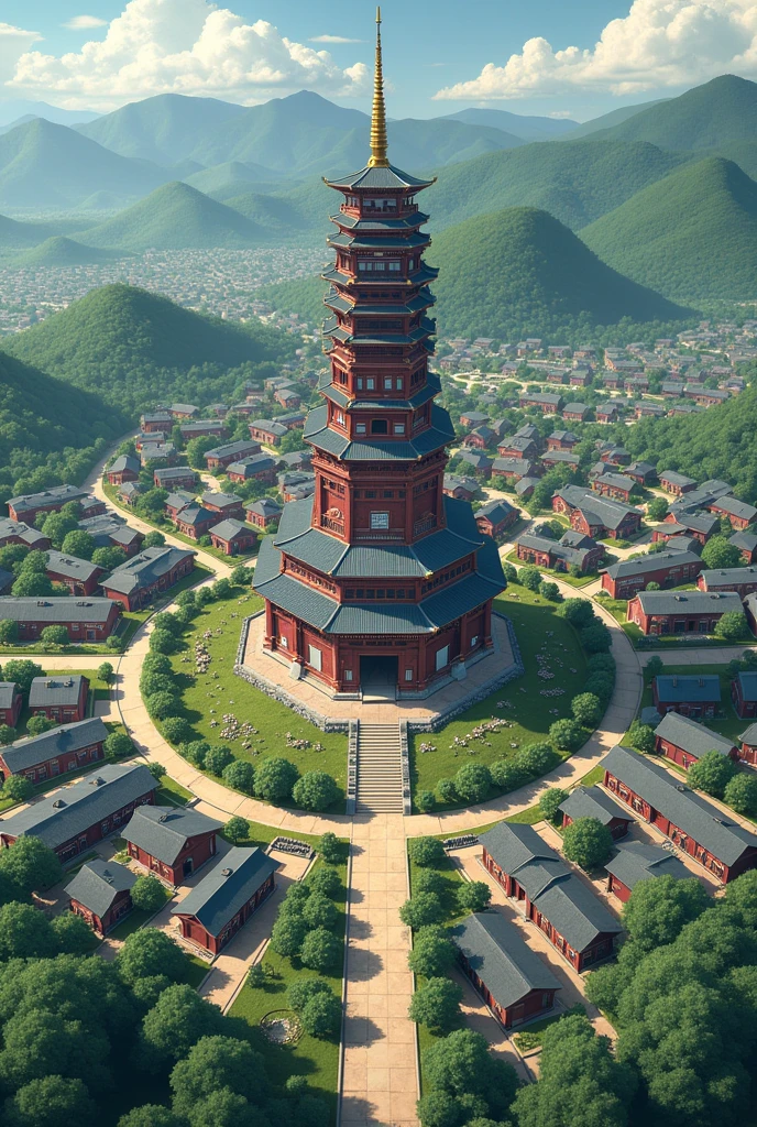 Detailed map of Konoha-Gakure: 1. Hokage Tower: Location: Center of the village. Description: The Hokage Tower is the tallest and most important building in Konoha, where the Hokage manages the affairs of the