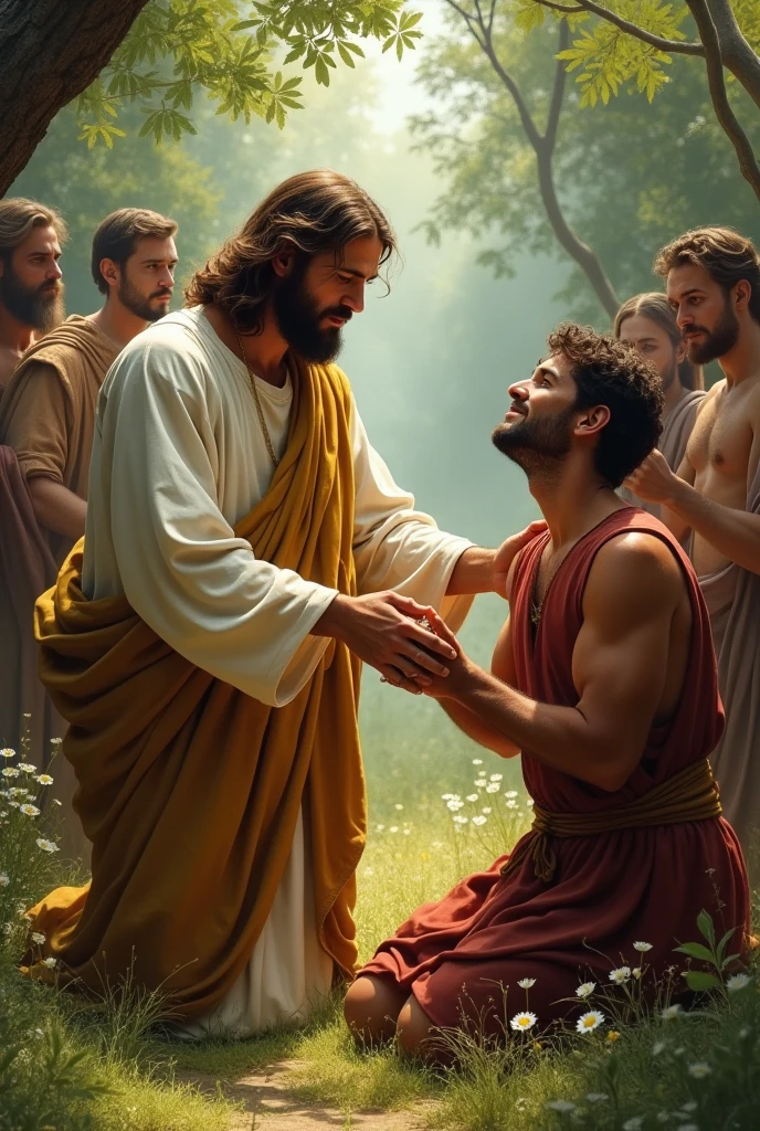Pictures of Jesus healing someone