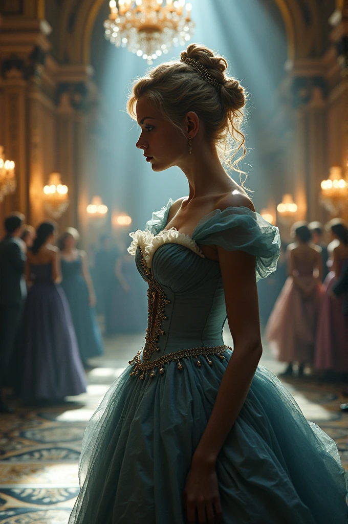 "On one occasion, the palace announced the holding of a royal ball, in order to find a worthy wife for the prince. Cinderella expressed a desire to attend the event, but her stepmother stopped her from going."