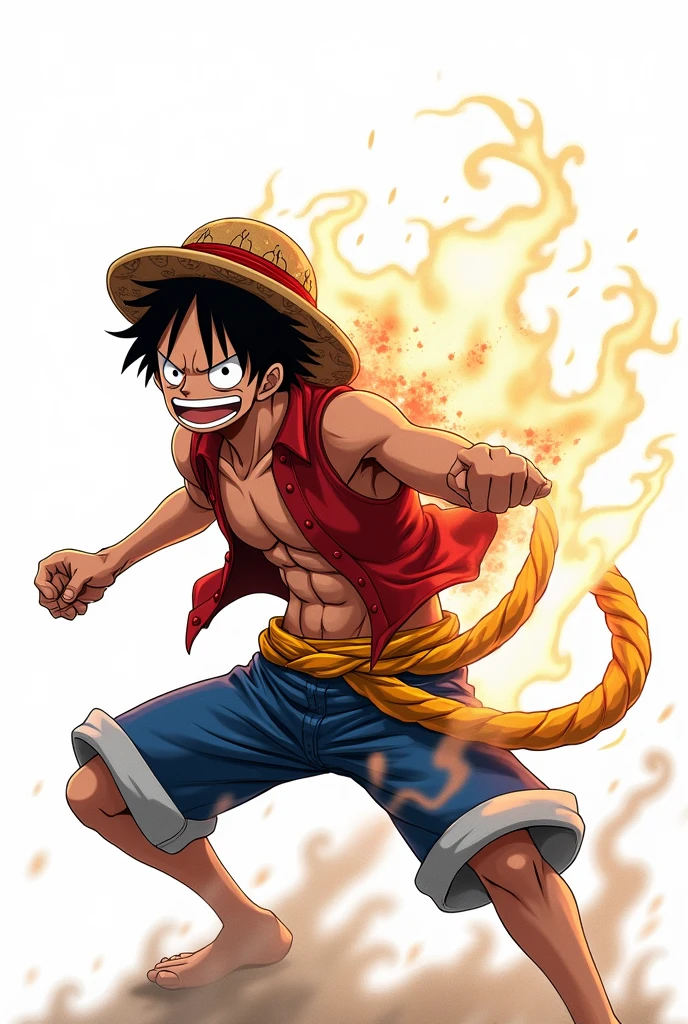 quero que crie o luffy no gear second com o fundo branco