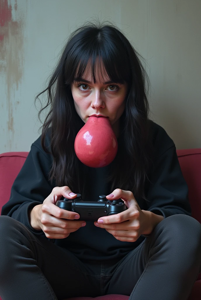 Ari gameplays con un pene en la boca