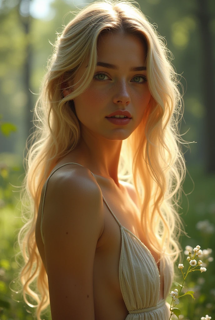 Une fille blond nue