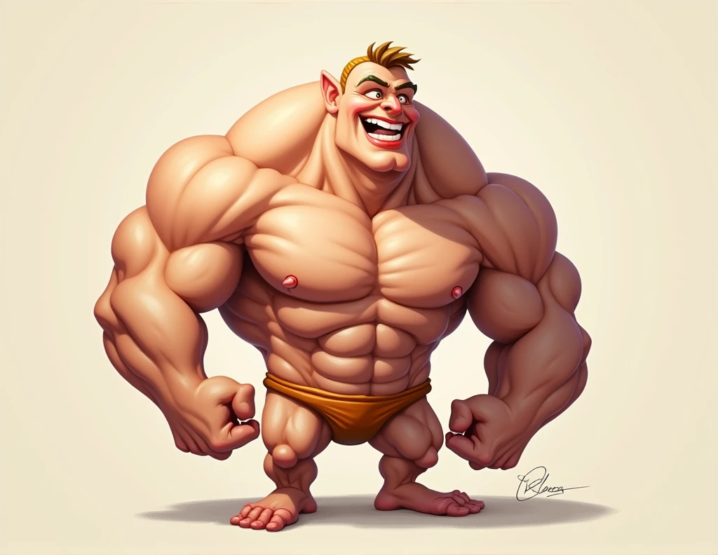 drawing of a bar of soap, with a seductive expression and strong arms