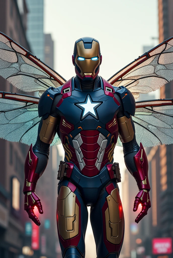 Combined with Iron Man、captain America、1 character with dragonfly man characteristics