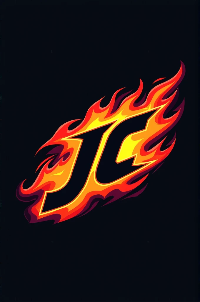 Logo for shoe brand with J.C with lots of flame and stripes