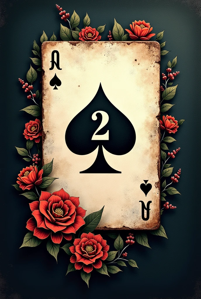 Two of spades playing card tattoo 118241843