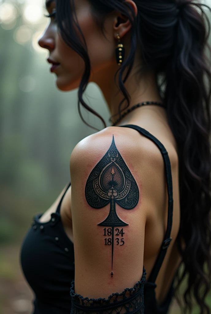 Two of spades playing card tattoo with the number 118241843 for women with magic 