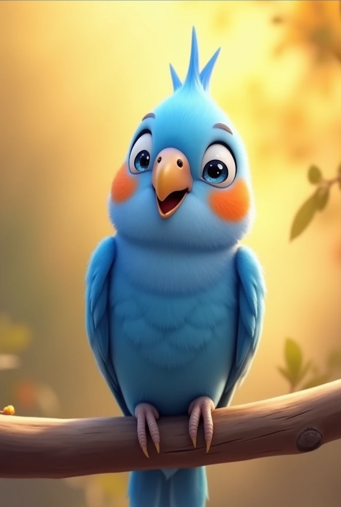 Smiling blue cockatiel