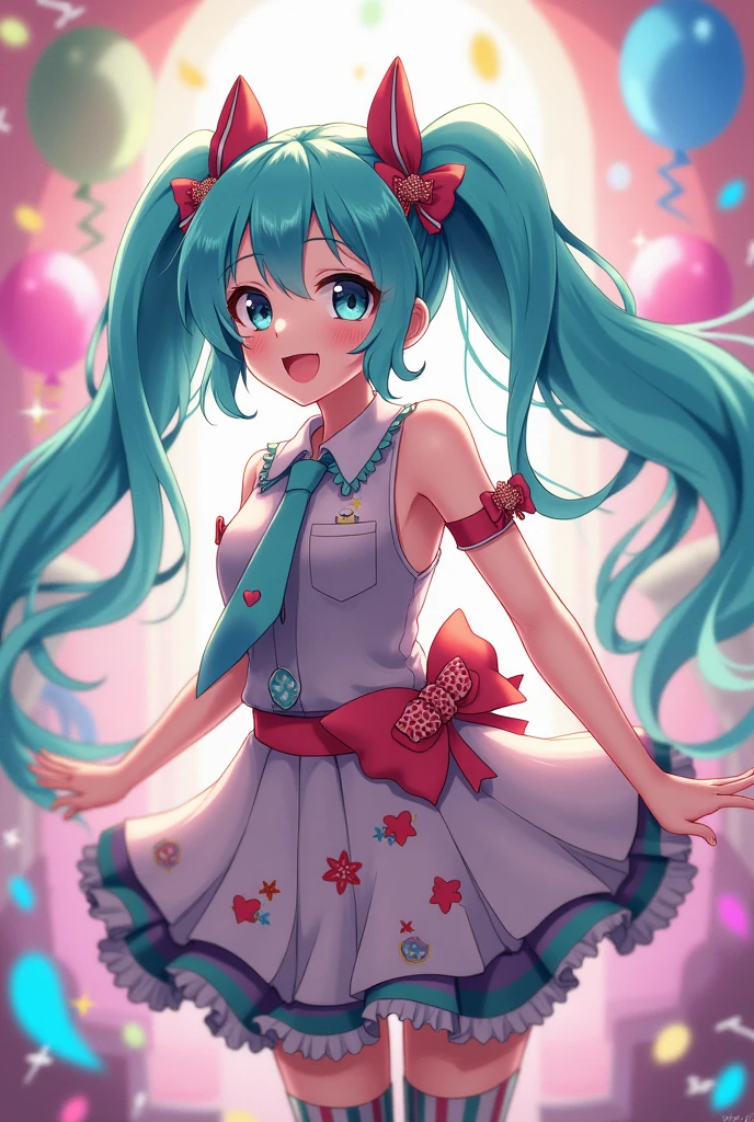 hatsune miku celebrating her birthday