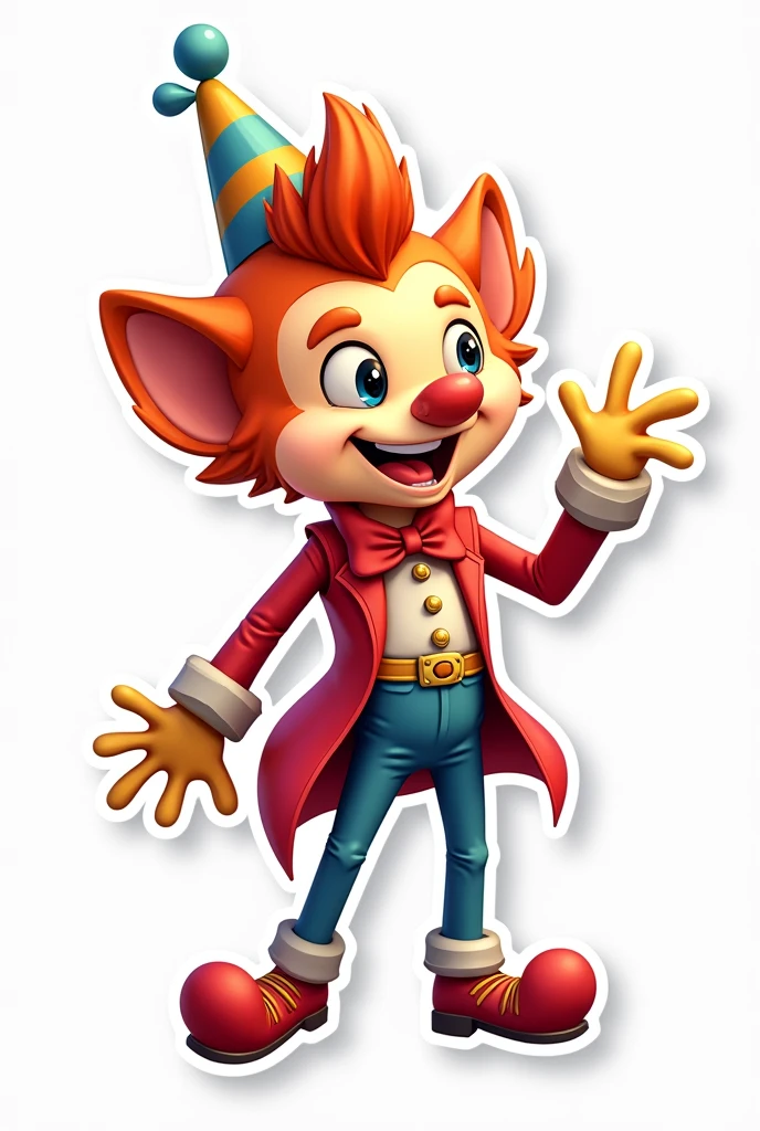 "Pomni sticker, white background, main character from The Amazing Digital Circus, funny pose