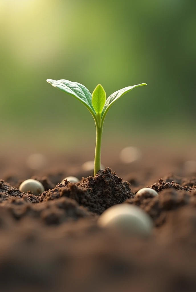 Small bumps were noticed on the ground, indicating that the seeds were beginning to germinate