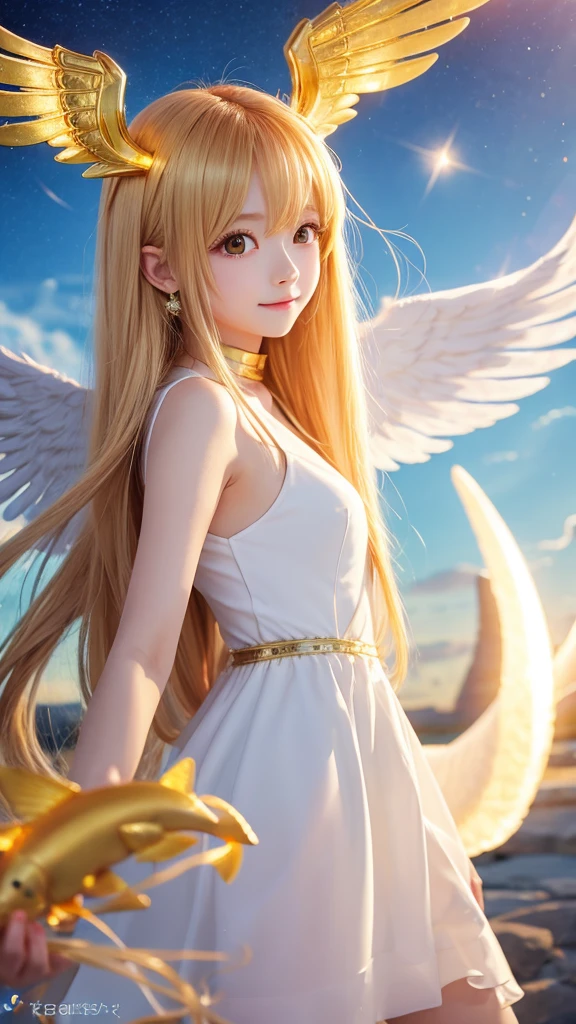 Golden dolphin cute Angel Halo Anime characters
