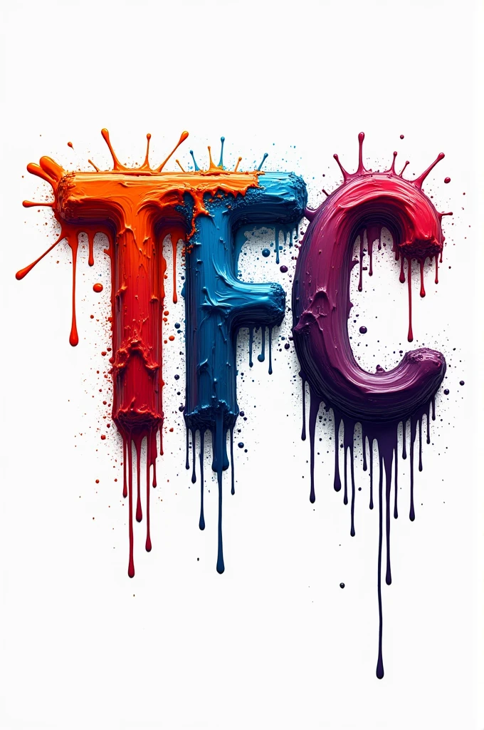 Crazy with TFC letters dripping paint design 