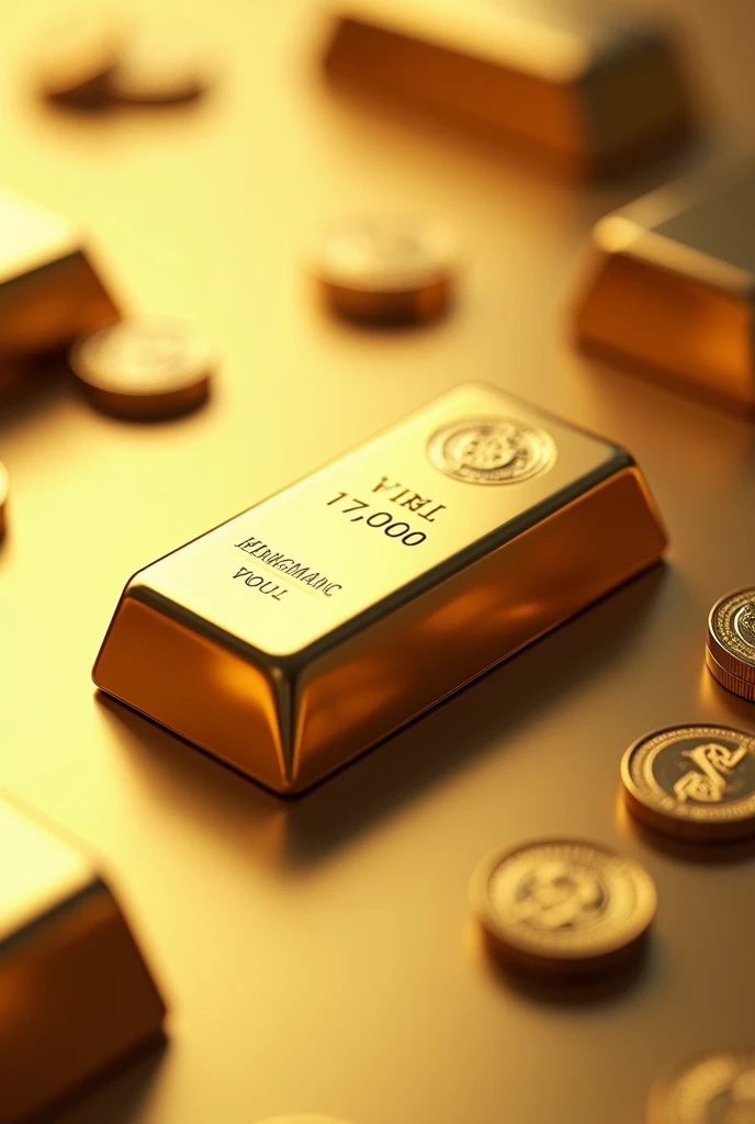 Gold bar around wealth 
