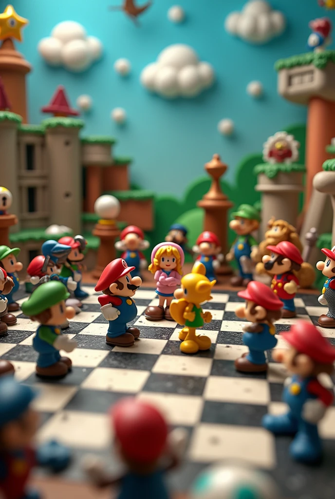 make all the characters from famous super nintendo games on a chessboard