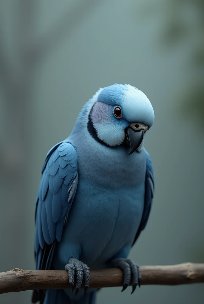 Sad blue cockatiel
