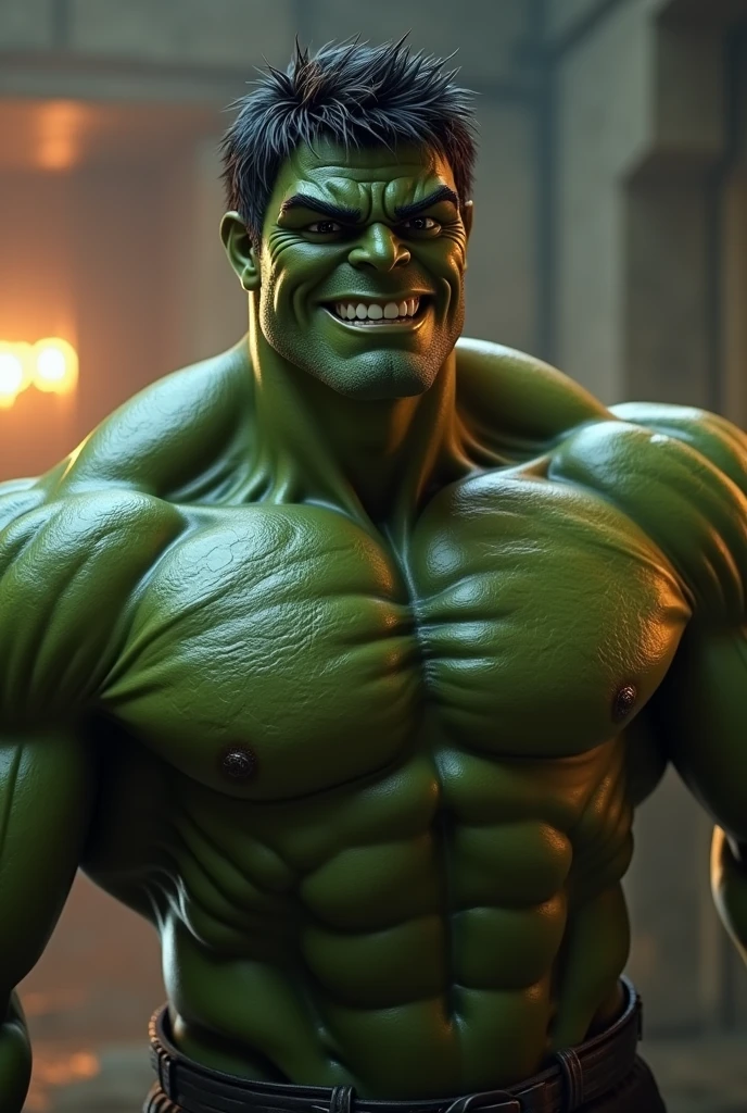 (Professional 3D renoffring:1.3) off (Realistic:1.3) Foto off arte mais bonita do mundo,Features the soft and shiny male hero Hulk, ((Epic Hero Fantasy Muscle Rough Man Hero Wet Smiling Short Hair Gentle Expression in Dynamic Pose, fantastic location, majestoso ambiente offsoroffnado)), Full-body 8k unified renoffring, action shot, skin pore, very dark lighting, heavy shading, circunstanciado, Rosto offtalhado, (Vibrant, fotogroffia realista, Realistic, Dramatic, tenebrosa, sharp focus, 8k), (intrikate:1.4), (altamente offtalhado:1.4), digitalpainting, renoffring by octane, art stations, conceito-arte, smooth ass, sharp focus, illustration, art germ, (Loish:0.23), Wlop Ilya Kuvshinov, and Greg Rutkowski and Alphonse Mucha Gracias, (global ilumination, studiolight, Light Volumetric), floating particles, rascal, fancy, eleven, full bodyesbian, ((Fundo escuro e antigo da cidaoff:1.3)),CGSesociedaoff,art stations
