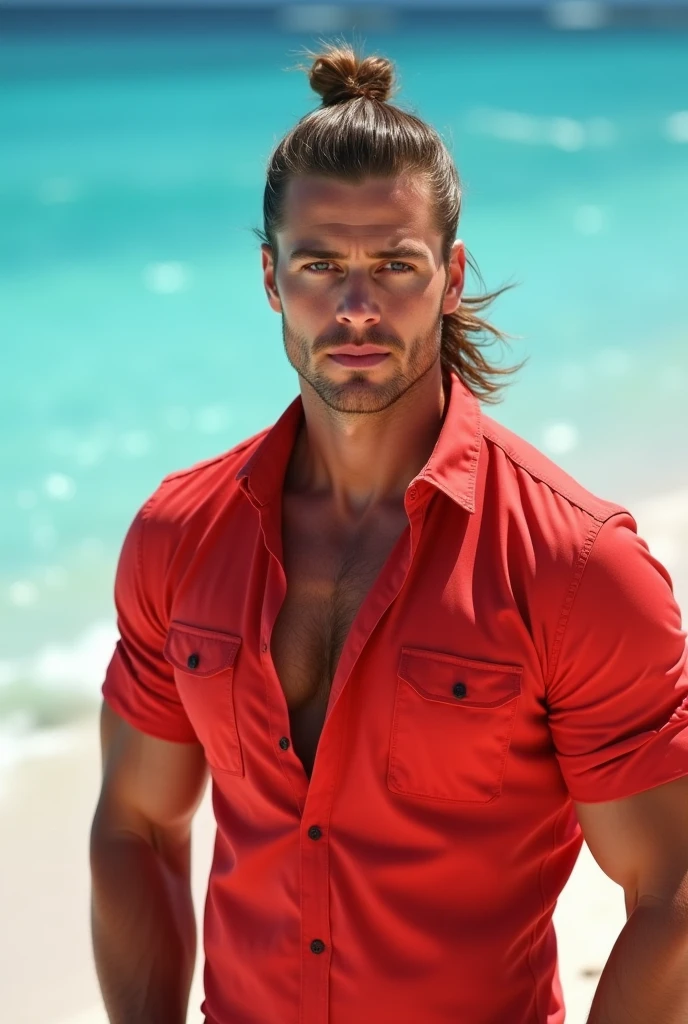 Give me an awesome full body photo of an extremely attractive 29 year old Italian man, handsome, muscular, shoulder length hair, short beard, wearing beach shorts, very fashionable, in a stylish masculine pose, the serious look, looking directly at the camera. on a boat with nautical boats in the background. Ultra realistic photography. The light hits his face on the right side. Tetrahedral colors, beautiful weather, high quality background, ultra detailed backgrounds, super sharp focus, no shadows, 8k UHD. ultra-photorealistic
