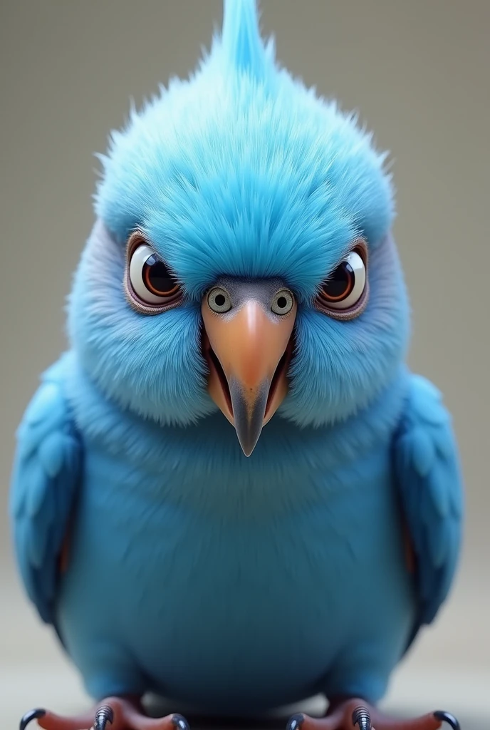 Angry blue baby cockatiel