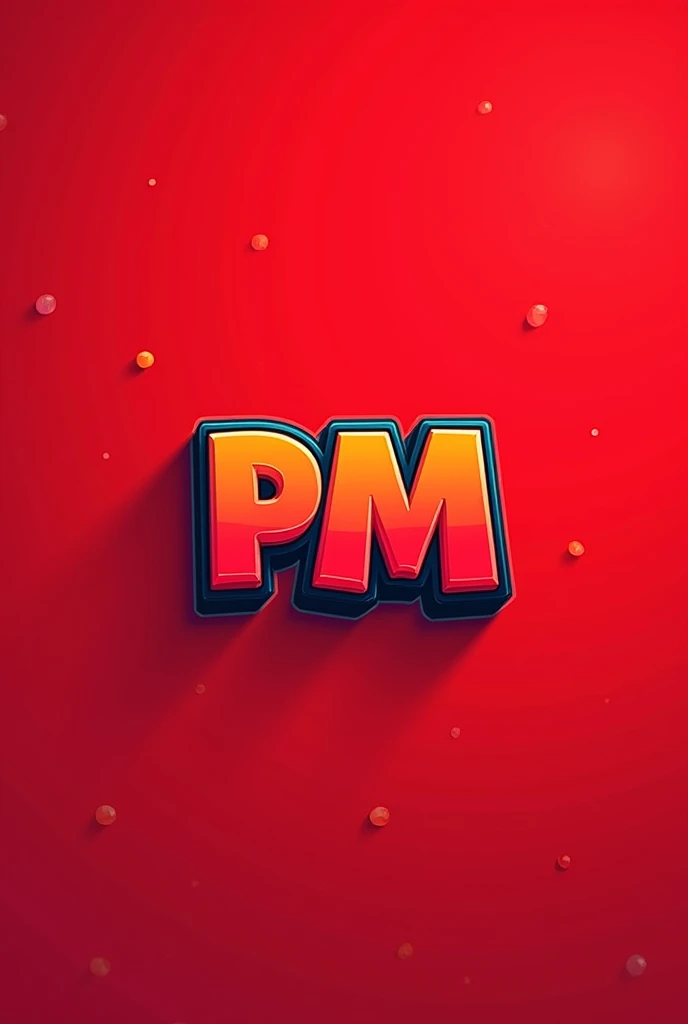 A banner for my YouTube channel with a light red background and the name PM in the center_OFC com a fonte de brawl stars