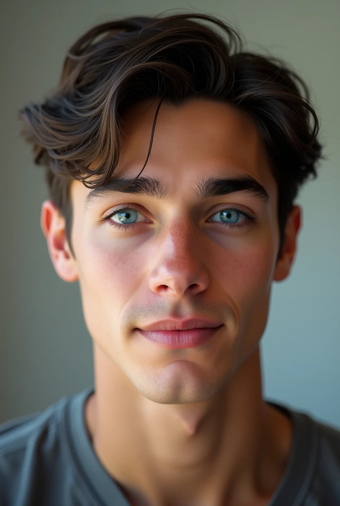 creates a young man named liam with blue eyes 
