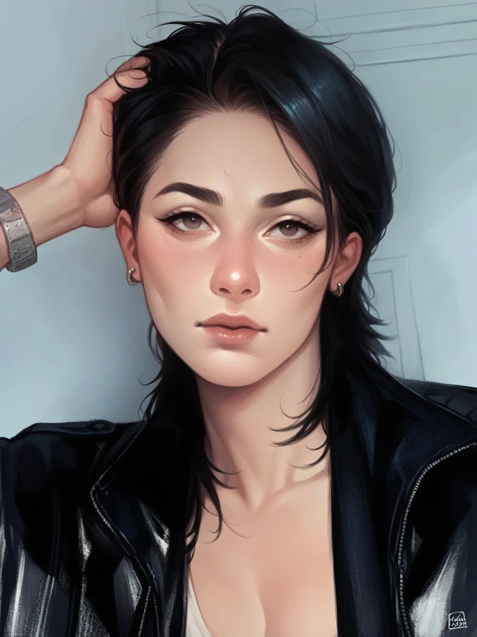 Change your skin tone to a darker one but one that looks natural