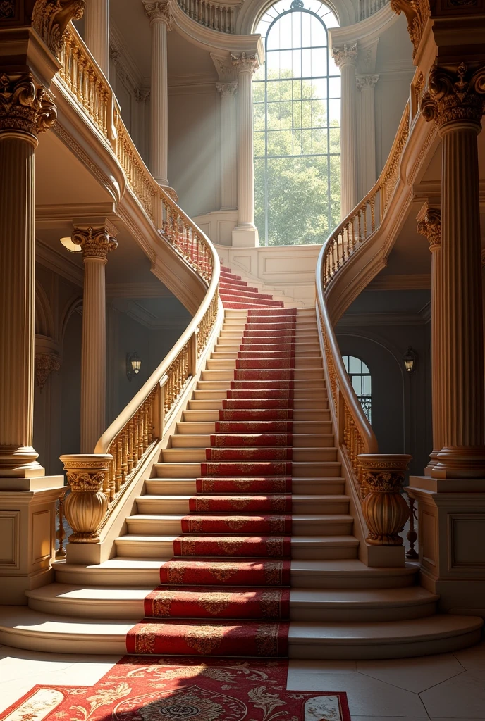 A three-level staircase