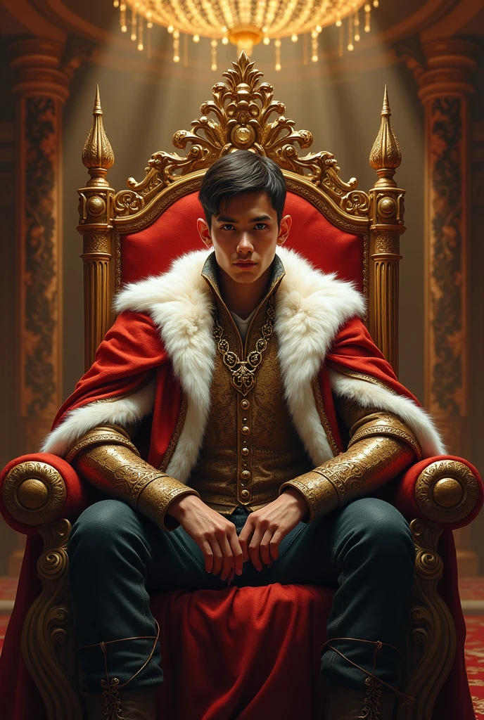 Majestic king man sitting no beard young