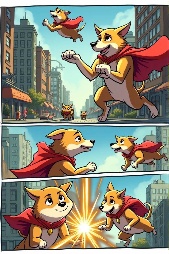 A short comic about a dog with superpowers