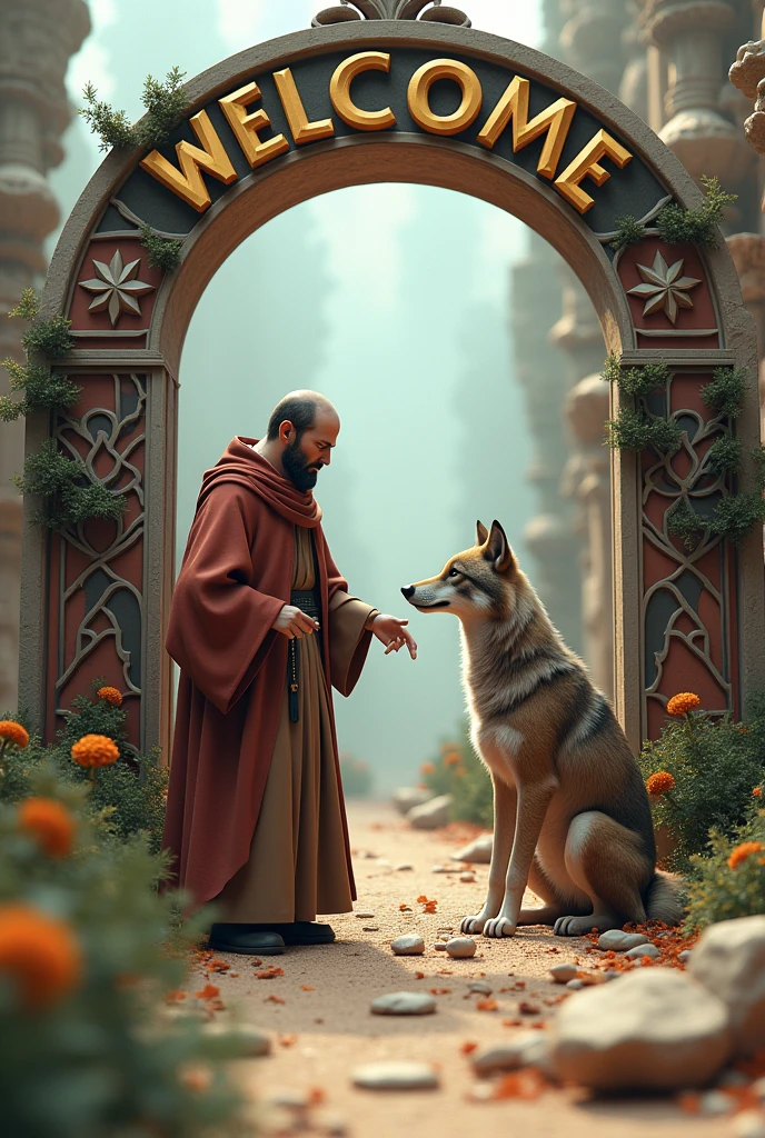 A welcome sign.
What Saint Francis says about a she-wolf.
and 3d

