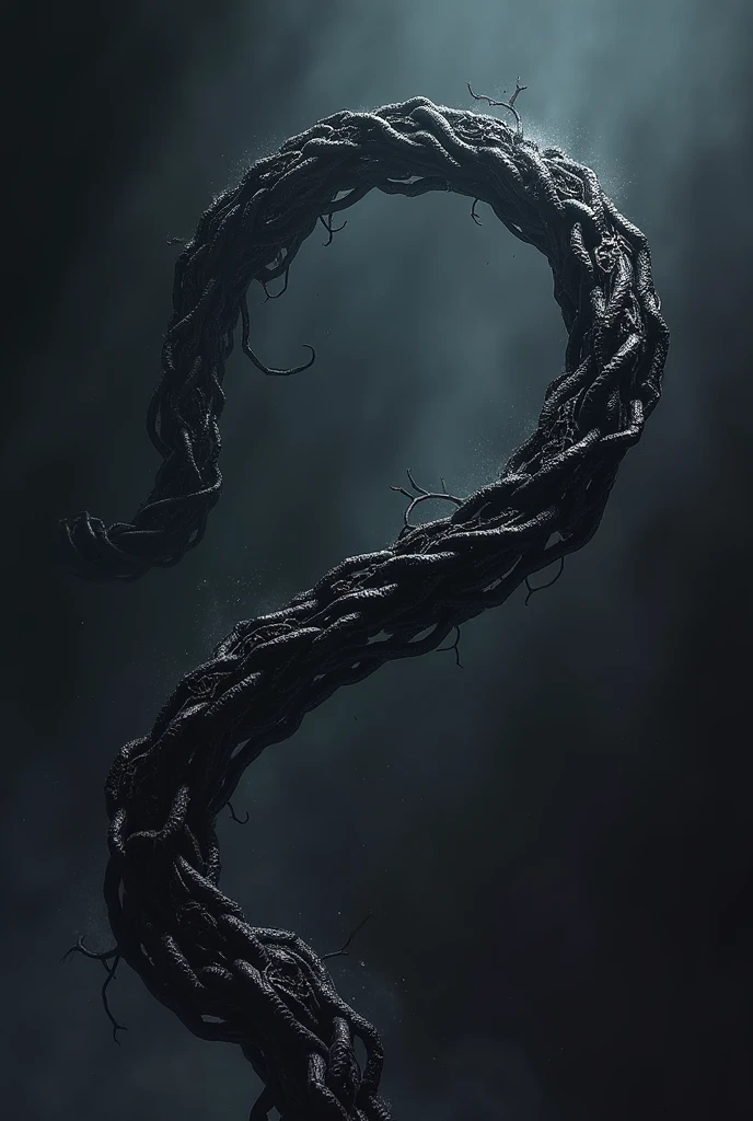 A black chain whip that’s weapon with symbols on it.