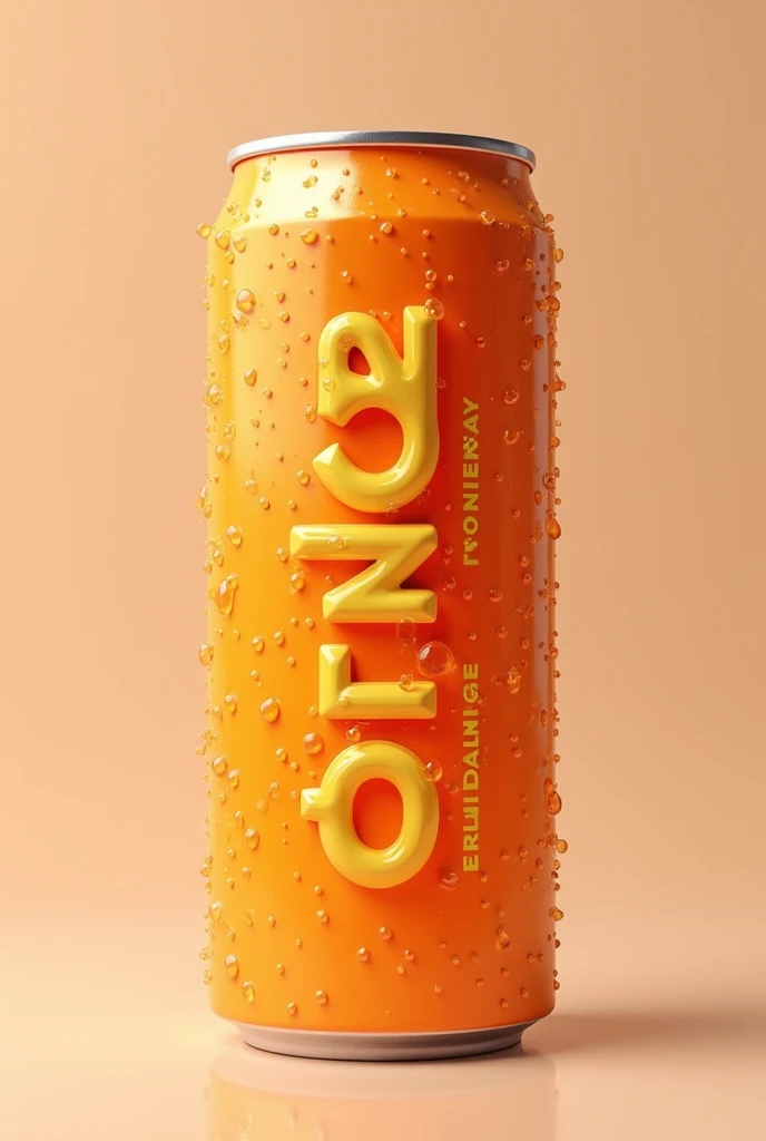 Orange Realistic Soda Can Name Label "orange soda" realistic water droplets