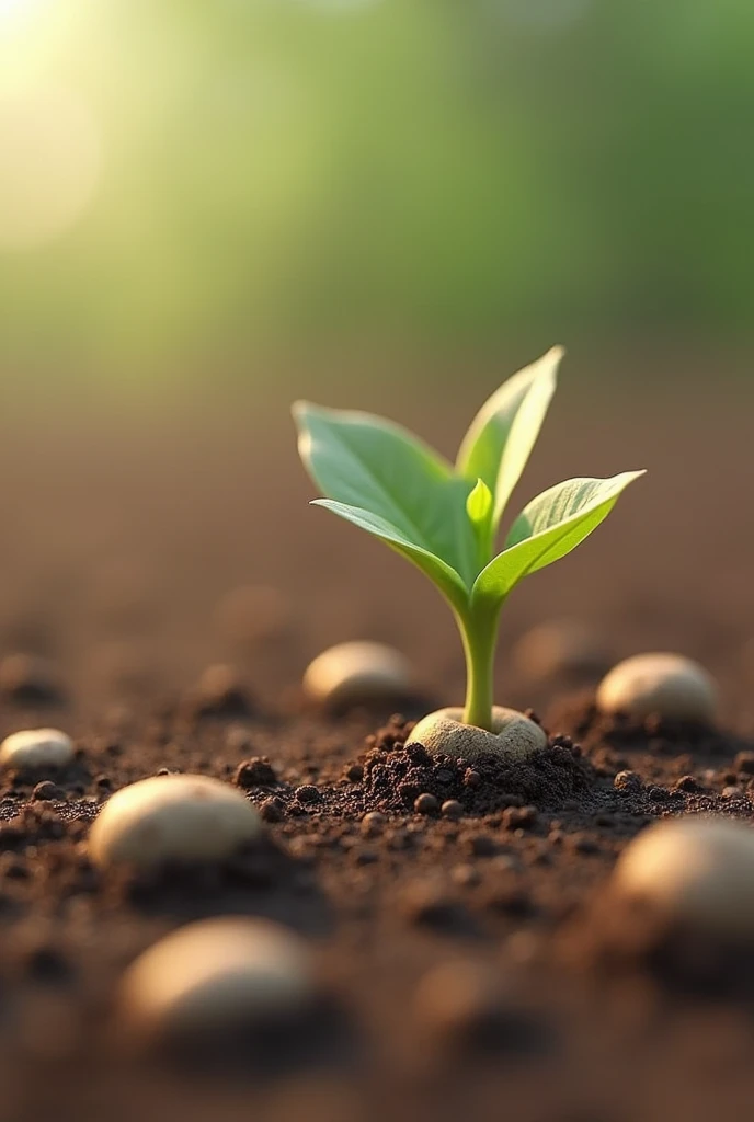 Small bumps were noticed on the ground, indicating that the seeds were beginning to germinate