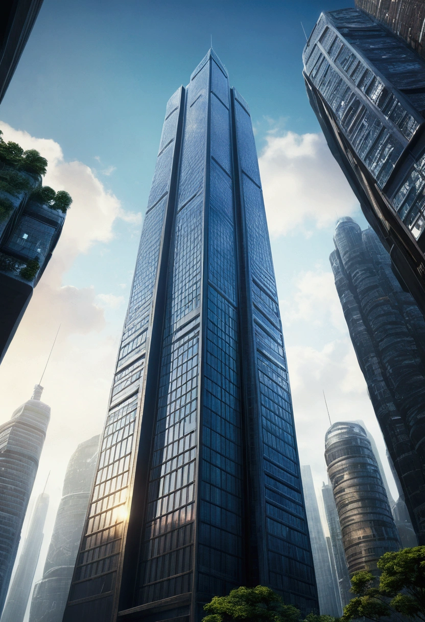 Realistic city skyscraper