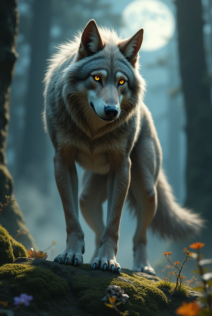 Fille-loup nue