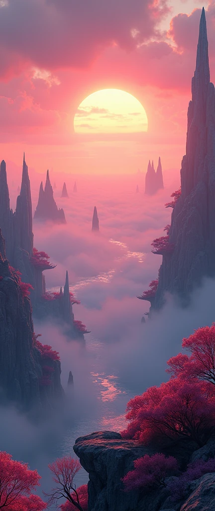 (Best Quality,4k,8k,High resolution,masterpiece:1.2),ultra detailed,sharp focus,(realist,photorealist,photo-realist:1.37), 35mm lens,multiple angles,(35mm cinema lens),(multi-angle shooting),(Many viewing angles), A breathtaking alien planet at dawn, (best quality,4k,8k,highres,masterpiece:1.2),ultra-detailed,(realistic,Photorealistic,photo-realistic:1.37),Dramatic lighting,glowing sky,alien landscape,futuristic architecture,floating islands,bioluminescent flora,Atmospheric fog,intricate alien flora and fauna,cinematic composition,vibrant colors,warm lighting,dramatic shadows,detailed textures,intricate details