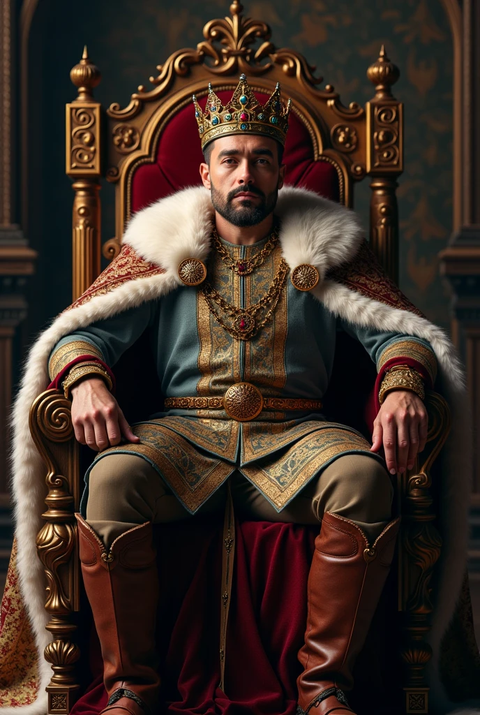 Majestic king man sitting no beard middle ages