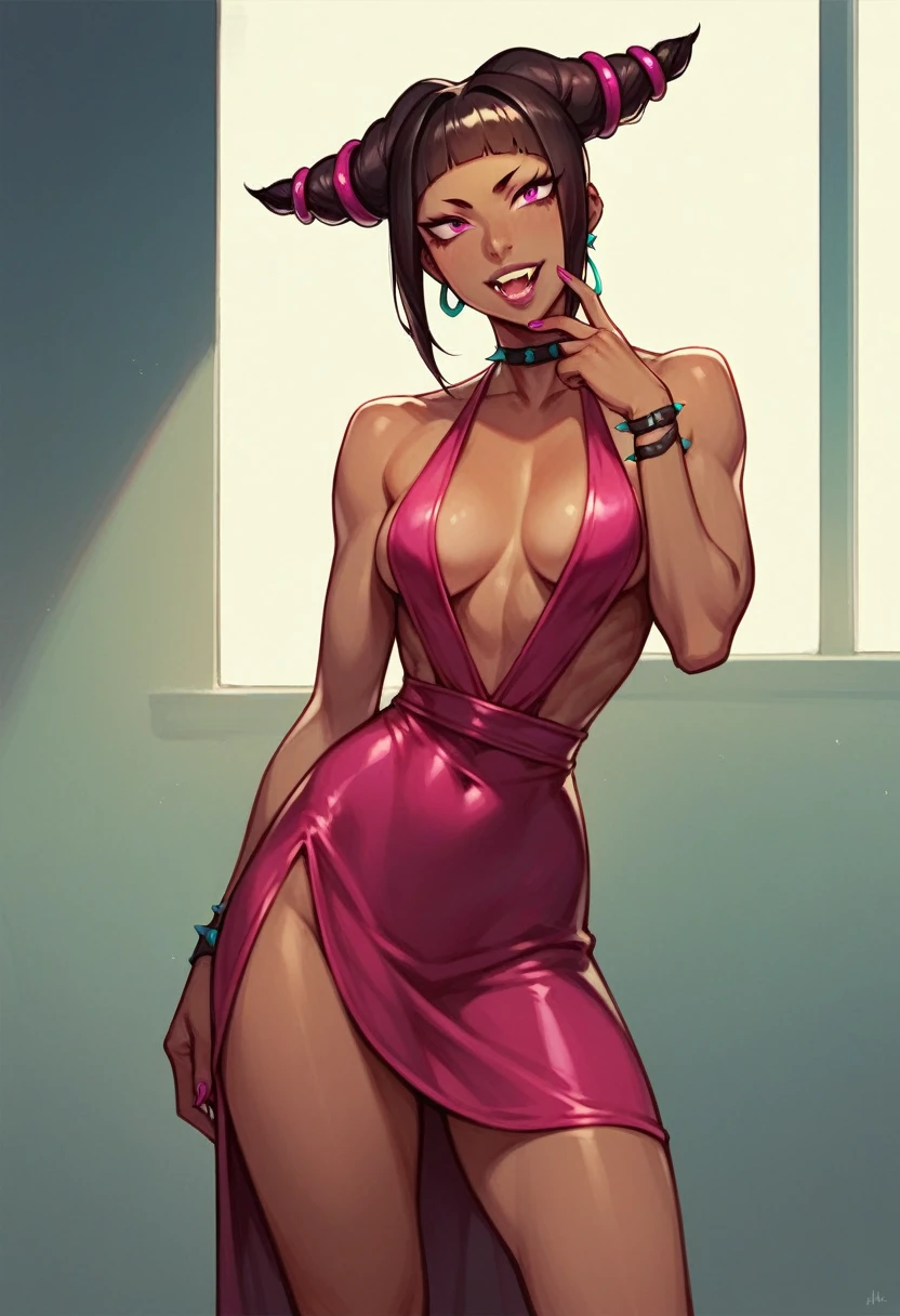 juri han, sexy dress,she gets fucked by a black african american man, slim, shaved hair